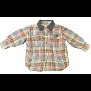 Lucky Brand Toddler Baby Flannel Shirt Jacket Size 12 Months Plaid Button Down